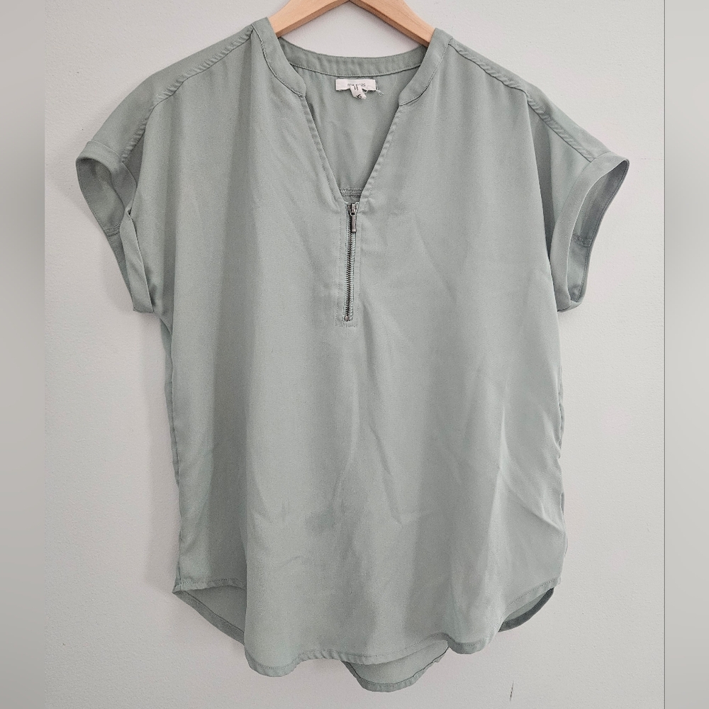 3/$20 Maurices Soft Green Zip Dolman Blouse
